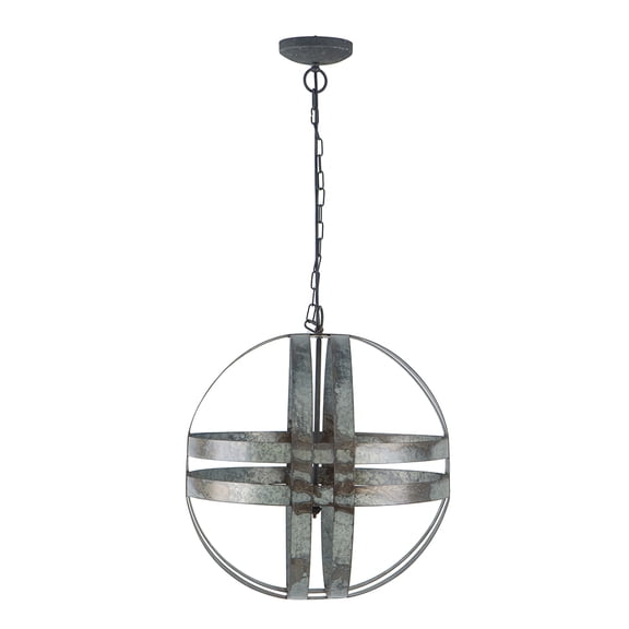 XIZE Galvanized Chandelier with 4 Lights, Adjustable Chain, for Kitchen Dining Room Foyer Entryway