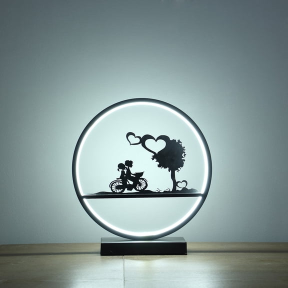 XIZE LED Accent Table Lamp with Bicycle Design, 13" H