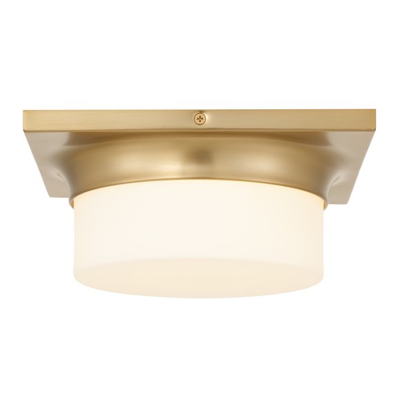 XIZE LED Flush Mount, 10" L, Antique Brass