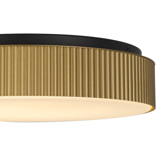 XIZE LED Flush Mount Ceiling Light, 13" L, Brass