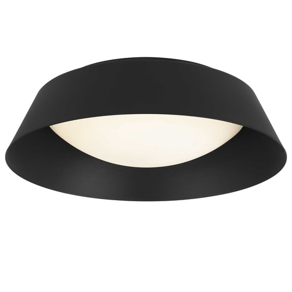XIZE LED Flush Mount Ceiling Light, 15" L, Black