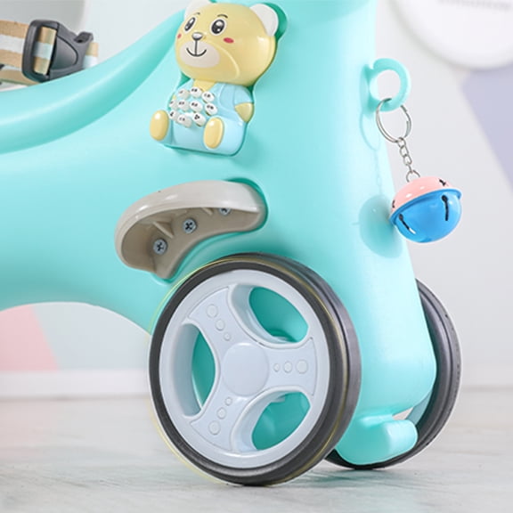 XIZE Unicorn Balance Bike Toy with Push Handle, Backrest, and Balance Board, Rocking Horse for family, Blue