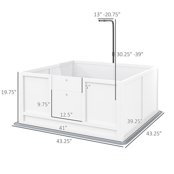 XIZE Whelping Box for Dogs with Retractable Light Stand,Birth Dog Whelping Box for Puppies with Pig Rail,Pee PadAdjustable Height Door for Small,Medium Large Breed Dogs,41"x39"