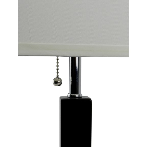 XIZE Wooden Table Lamp, 26" H, Brown, Square Design