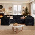 thumbnail image 1 of XIZZI 127.5" Modular Sectional Sofa,Oversized Cloud Couch with Deep Seat,U-Shaped Modern Sectional Couches for Living Room,6 Seat,Black, 1 of 8