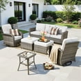 thumbnail image 1 of XIZZI 6-Pieces Wicker Patio Furniture Sets, Outdoor Furniture Sectional Sofa with Swivel Chairs, ottomans, All-Weather Rattan Outdoor Conversation Set for Porch, Patio, Backyard-Gray, 1 of 8