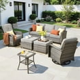 thumbnail image 1 of XIZZI 6-Pieces Wicker Patio Furniture Sets, Outdoor Furniture Sectional Sofa with Swivel Chairs, ottomans, All-Weather Rattan Outdoor Conversation Set for Porch, Patio, Backyard-Black, 1 of 9