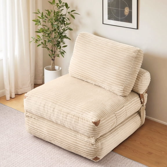 XIZZI Foldable Single Sofa Bed, Convertible to Bed for Small Spaces, Ideal For Apartments & Small Homes, Compact & Comfy in Beige