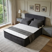 XIZZI Full Size Cloud Bed,2-in-1 Bed Integrated Bed Frame with Mattress, Compressed Platform Corduroy Bed with Breathable and Noise-Free Mattress for Deep Sleep, No Assembly Gray
