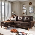 thumbnail image 1 of XIZZI Modular Sectional Sofa Couch, 87" Mid Century Modern L Shaped Suede Couches, Comfy 3-Seater Sectional Sofas with Reversible Chaise for Living Room, Dark Brown, 1 of 9