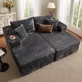 thumbnail image 1 of XIZZI Oversized Chaise Lounge Chair Indoor Double, Modular Sectional Sofa with Plush Corduroy, Sleeper Sofa Boneless Couch for Living Room Bedroom, No Assembly Required, Gray, 1 of 9