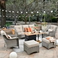 thumbnail image 1 of XIZZI Outdoor Furniture Set High Back 6 Pieces Patio Conversation Set with Gas Fire Pit Table,Beige, 1 of 8