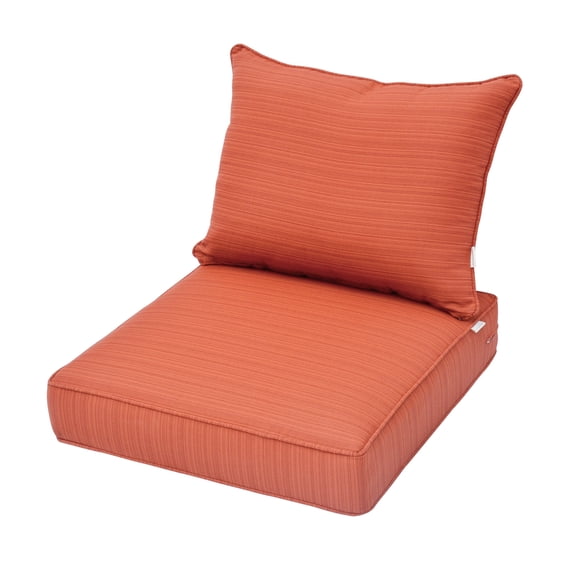 XIZZI Luxury Outdoor Sofa Cushion for Patio Furniture, 25*25*5.7 Deep Seat Cushions and Back Cushion Set for Wicker Chair, Water Resistant Fade Resistant, Orange