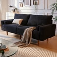 thumbnail image 1 of XIZZI Polyester Modern Upholstered 2 Seater Sofa and Couch, Black, 1 of 9