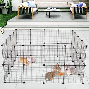 XIlee Pet Playpen, Small Animals Supplies,32 Panels Exercise Playpens Cage,Guinea Pig Cages, Rabbit Playpen, Dog/ Puppy Playpen, Indoor Portable Metal Wire Yard Fence