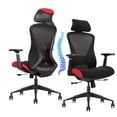 thumbnail image 1 of XJ-HOME Ergonomic Office Chair, Home Office Desk Chair, Comfortable Gaming Chair with Lumbar Support, High Back Desk Chair with 3D Adjustable Armrest & Headrest, 360° Swivel Computer Desk Chair, Red, 1 of 8