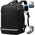 thumbnail image 1 of XJ-HOME Travel Backpack for Women, Flight Approved Carry On Backpack, Person Item Suitcase Backpack, 15.6" Laptop Backpack with USB Charging Port, Weekender College Daypack for Business Hiking, Black, 1 of 6