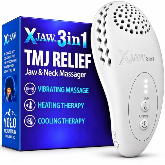 XJAW Hot & Cold TMJ Relief Jaw Massager 3-in-1: Exclusive Cooling, Heat & Vibration Massage