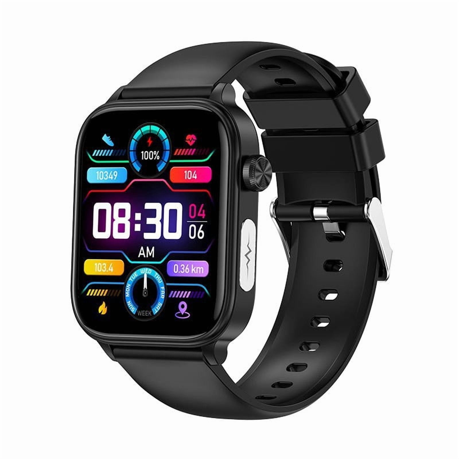 Laatikui ET570 smart watch, Bluetooth GPS men and women sports waterproof mode, 1.96-inch fitness exercise tracker, call/smart reminder