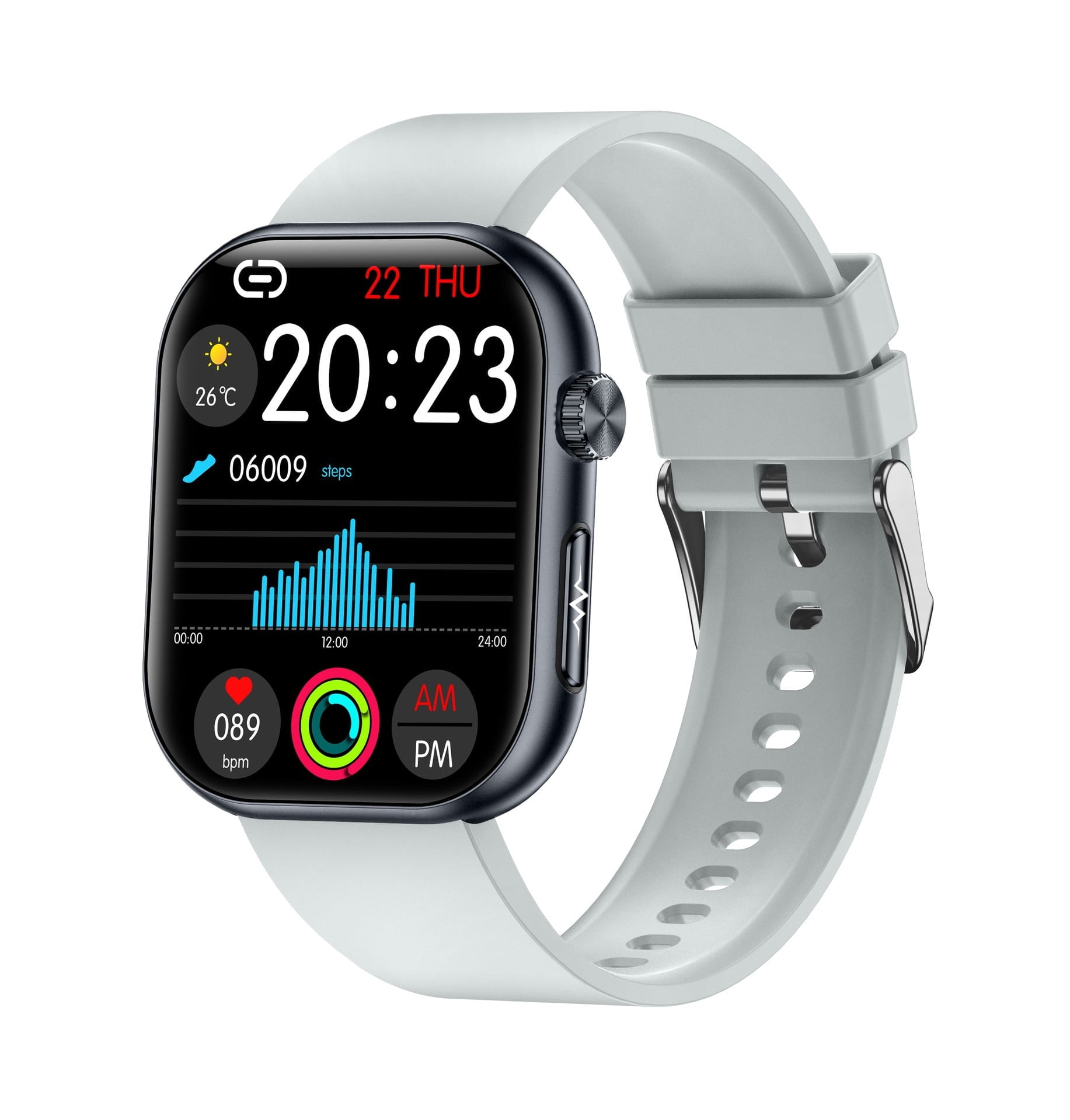 Laatikui ET587 smart watch, Bluetooth GPS men and women sports waterproof mode, .1.96-inch fitness exercise tracker, call/smart reminder