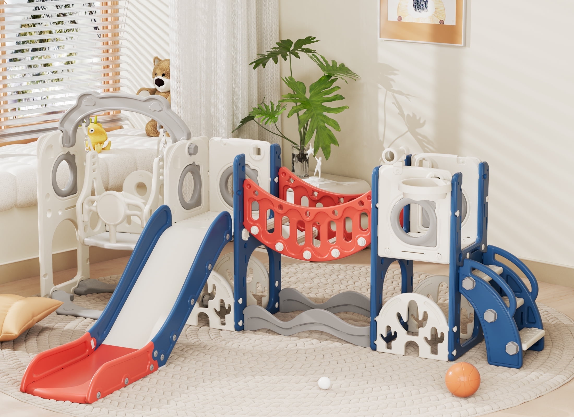 XJD 11 in 1 Toddler Slide and Swing Set, Kids Slide for Toddlers