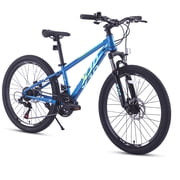 XJD 24 Inch Kids Mountain Bike , 21-Speed, Front Suspension & Dual Disc Brakes, 20 24inch Teen Bike 6-14 Years Old, Man Mountain Bike For boy, Blue