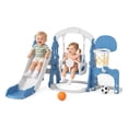 thumbnail image 1 of XJD 5 in 1 Kids Slide for Toddlers Age 1-3 Slide and Swing Set Climber for Children Baby Indoor Outdoor, Basketball Hoop, Football Gate, Playsets Playground Sets for Backyards, Blue, 1 of 14