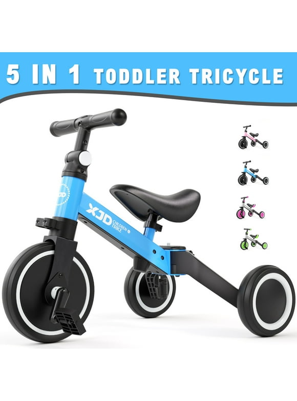 XJD 5 in 1 Toddler Bike for 1-4 Years Old Boy Girl Tricycles for Toddlers Kids Trikes for Balance Training Baby Bike Infant Trike