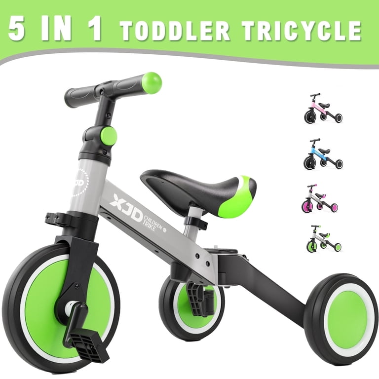 XJD 5 in 1 Toddler Bike, Tricycles for 1-4 Year Olds, Balance Bike