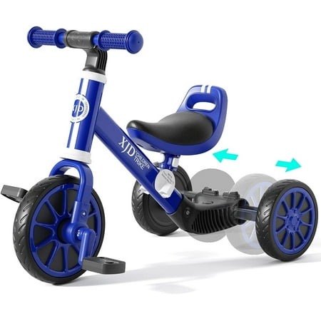 XJD 5-in-1 Toddler Bike for 1-4 Years Old Boys Girls Tricycles for Toddlers Kids Trikes for Balance Training Baby Bike Infant Trike