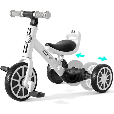 XJD 5-in-1 Toddler Bike for 1-4 Years Old Boys Girls Tricycles for Toddlers Kids Trikes for Balance Training Baby Bike Infant Trike