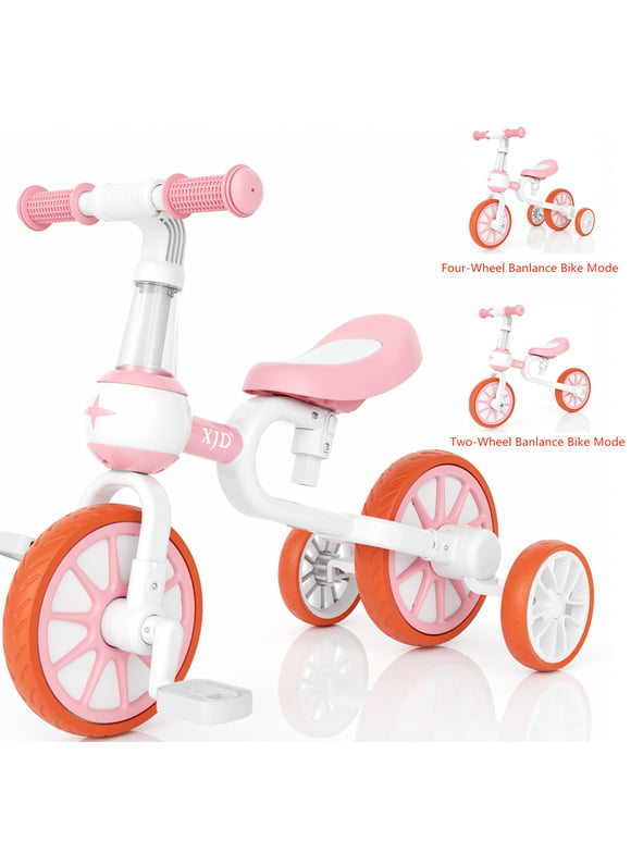 XJD 5 in 1 Toddler Tricycle for 1-5 Years Old Boys Girls Toddler Bike Kids Trikes for Balance Training Baby Bike Infant Trike