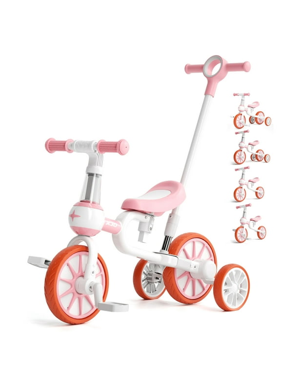 XJD 7 in 1 Toddler Bike for 1 Year to 4 Years Old Kids, Toddler Tricycle Kids Trikes Tricycle, Gift & Toys for Boy & Girl, Balance Training, Removable Pedals