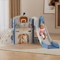 XJD 7-in-1 Toddler Slide & Climber Set with Hoop & Ball, Indoor/Outdoor Playground Ages 1 ...