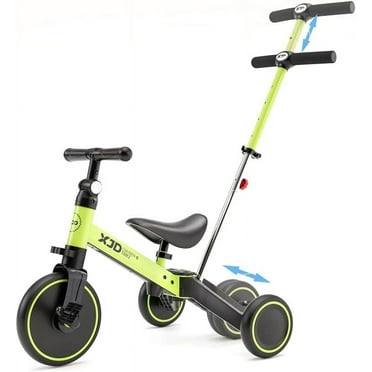 XJD 7 in 1 Toddler Tricycle with Push Handle,Toddler Bike for 1-3 Years Old Boy Girl, Toddler Push Tricycle, Baby Bike Balance Bike with Adjustable Seat Height and Removable Pedal