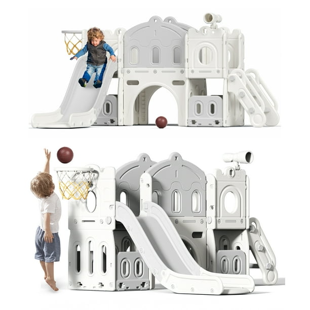 XJD 8 in 1 Toddler Slide with Climber, Kids Slide for Toddlers Age 1