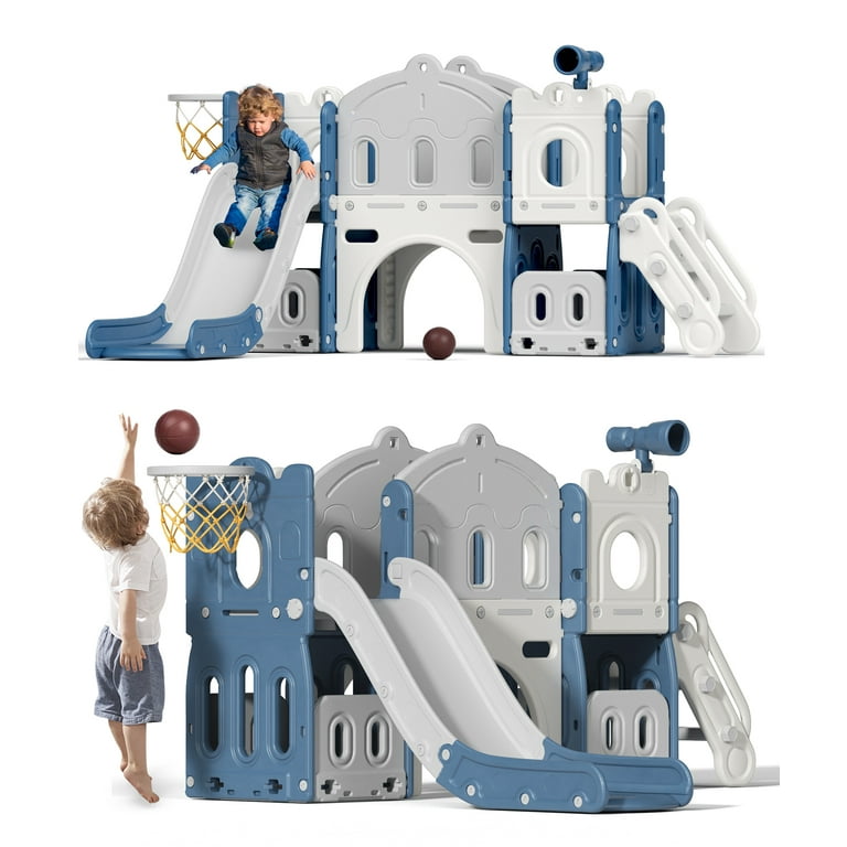 XJD 8-in-1 Toddler Slide & Climber Playset, Indoor/Outdoor
