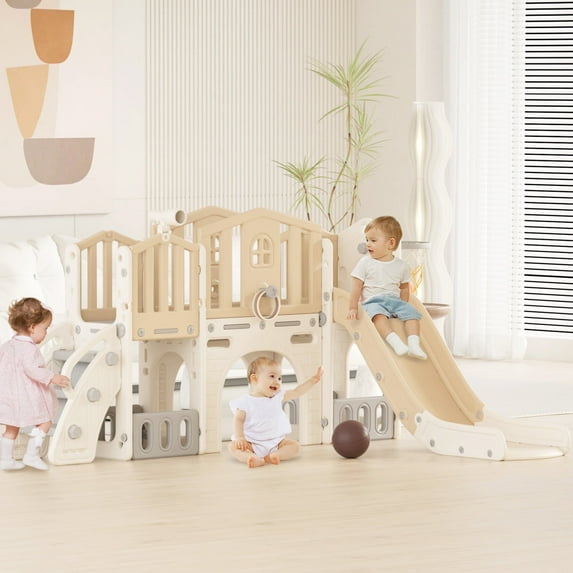 XJD 8-in-1 Toddler Slide,Kids Slide for Toddlers Age 1+,Indoor Outdoor Slide Toddler Playset Toddler Playground Sets for Backyards