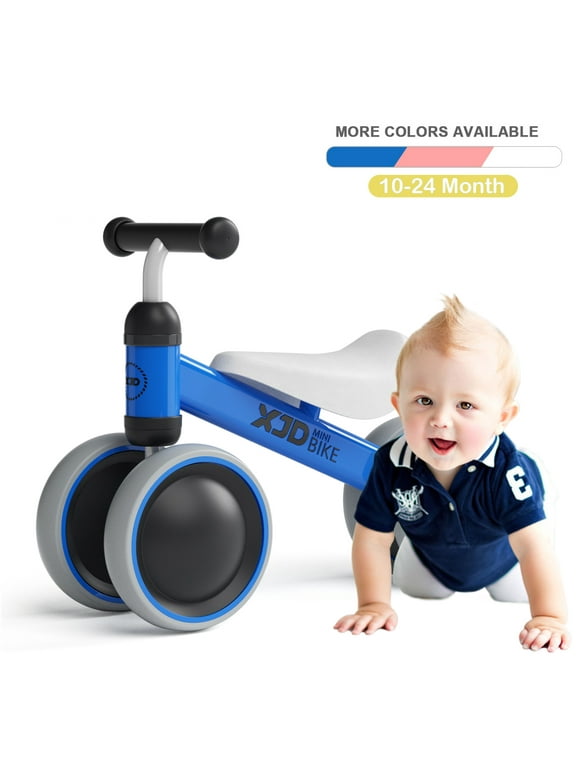 XJD Balance Bike for Toddler Boys Girls with 4 Wheels for Ages 12-24 Months Baby Bicycle Toy for 1 Year Old’s