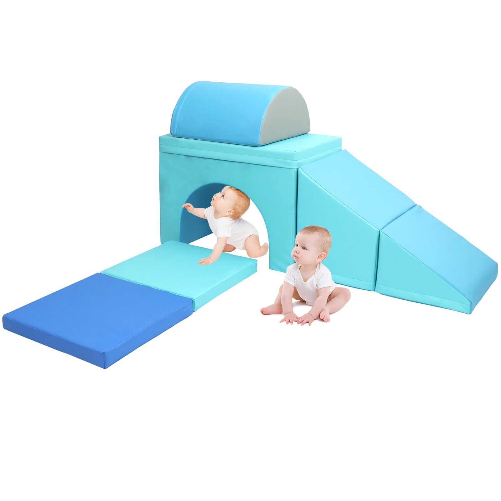  Climb and Crawl Activity Play Set - Climbing Foam Shape Toy for  Toddlers 5 Piece Soft Zone Climbing Blocks, Safe Indoor Crawling Gym  Equipment for Toddler, Infant, Baby Waterproof and Easy