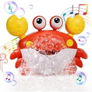 XJD Crab Baby Bath Toys Bubble Maker for Bathtub for Toddlers, Blow Bubbles and Plays 12 Children s Songs, Sing-Along Bath Bubble Machine Gift for Baby, Red