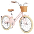 thumbnail image 1 of XJD 20 inch Girls Bike for 6-12 Years Old Toddlers and Kids, Kid's Bicycle with Basket and Kickstand, Retro Style Childrens Bike for Teen Girls, Pink, 1 of 9