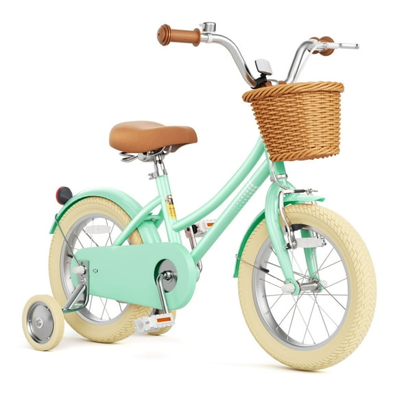 XJD 16 Inch Girls Bike for 4-7 Years Old Toddlers and Kids, Kid's Bicycle with Basket and Bell Training Wheels, Kid's Bike with Kickstand & Adjustable Seat Handlebar Height