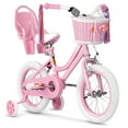 thumbnail image 1 of XJD Girls Bike for Toddlers 3-9 Years Old Kids, 14 Inch Kids Bike with Training Wheels, Streamers, Basket and Doll Seat, Children Bicycles with Handbrake, 1 of 16