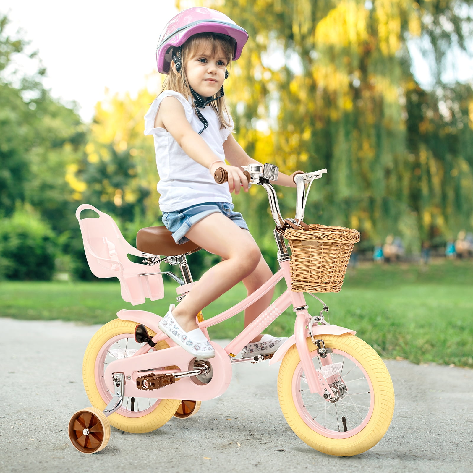 XJD Girls Bike for 2-12 Years Old Toddlers and Kids,20 Inch Kids Bike with Basket and Bell Training Wheels, Adjustable Seat Handlebar Height Sansujyuku sansujyuku.com