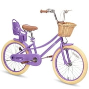 XJD Girls Bike for Toddlers and Kids Ages 2-12 Years Old,12 14 16 Inch Kids Bike with Training Wheels & Basket, 20 Inch Girls Bicycle with Handbrake & Kickstand