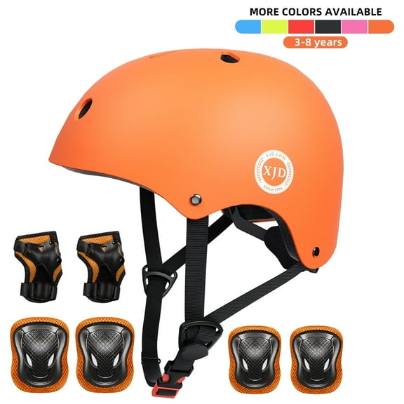 XJD Kids Bike Helmet Toddler Helmet for Kids,Multi-Sport Protective Gear Set for 3-5-8 Years Boys Girls Child Cycling Helmet with Knee Pads Elbow Pads Wrist Guards