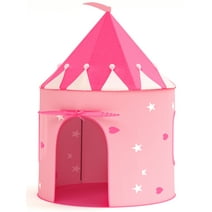 XJD Princess Castle Play Kids Tent for Girls Toddlers Portable Pop Up Play Teepee Indoor and Outdoor Playhouse Gift for Kids Girls Toys Birthday Gifts, Pink