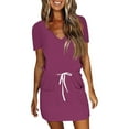 thumbnail image 1 of XJDJHC Dresses For Women Summer V Neck Striped Dress Everyday Wear Casual And Comfortable Design Warm Weather Fashion Outfits, 1 of 3