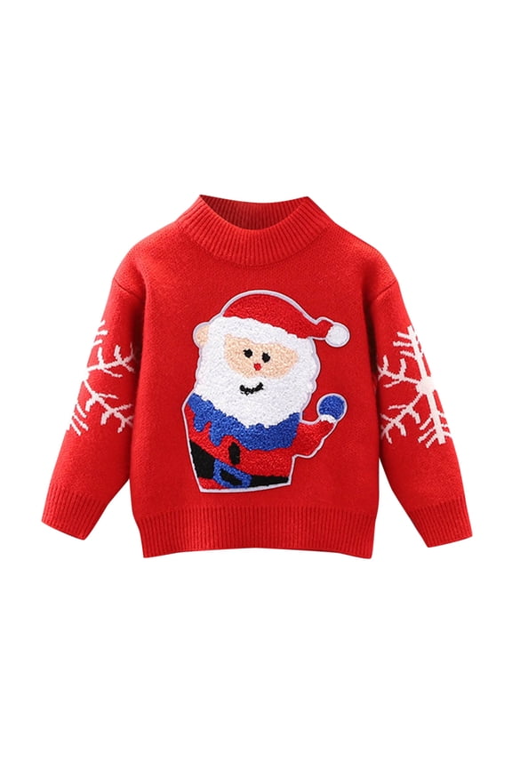 Little Boy Sweater Xmas Toddler Child Kids Baby Girls Cute Pullover Christmas Reindeer Elk Cartoon Printed Sweatshirts Tops 2-3 Years